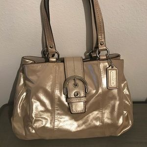 Coach gold shimmer purse
